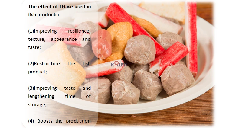 Transglutaminase for fish